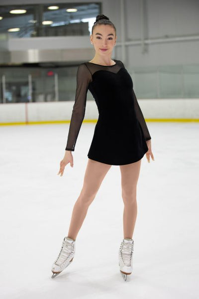 Mondor 2851 Plain Velvet Figure Skating Dress Adult Large Mondor 2851 Plain Velvet Figure Skating Dress Adult Large