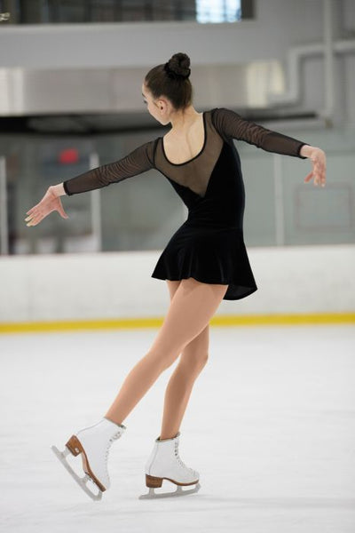 black figure skating dress Gold Embroidered Black Figure Skating Dress by Tania Bass Ladies Small