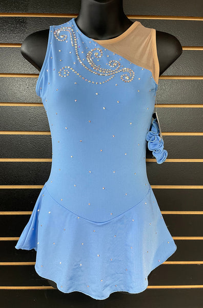 off the shoulder figure skating dress Del Arbour Ready to Ship One Shoulder Dress with Crystals, Ladies 0-2