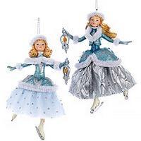 Platinum & Teal Skater Ornament