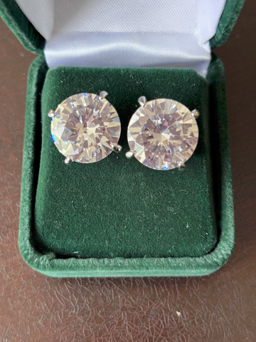 CZ Crystal Pierced Earrings, large