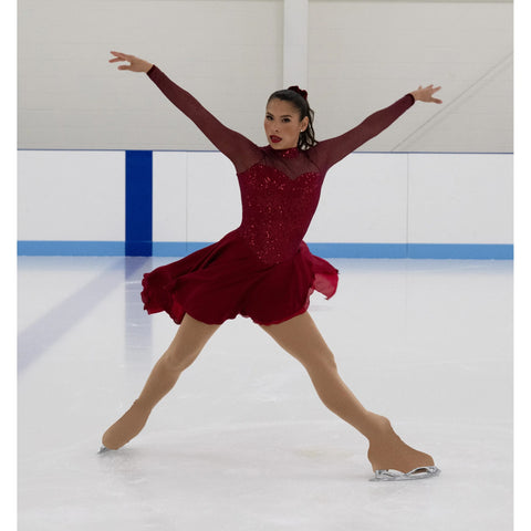 ice fairy skating dresses spandex Purple long sleeves or sleeveless custom ice fairy skating dresses and trousers FC979 -SkatingDressStore.com