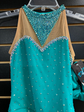 Brad Griffies Ready to Ship 1606 Dress, Jade/Seafoam with Crystals