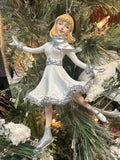 Silver Skating Girl Ornaments
