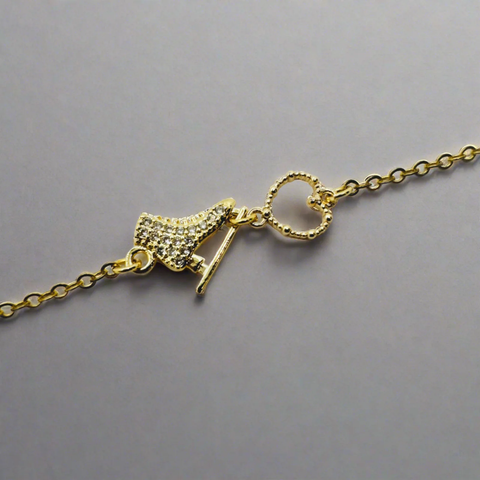 Ice Skate with Heart Bracelet