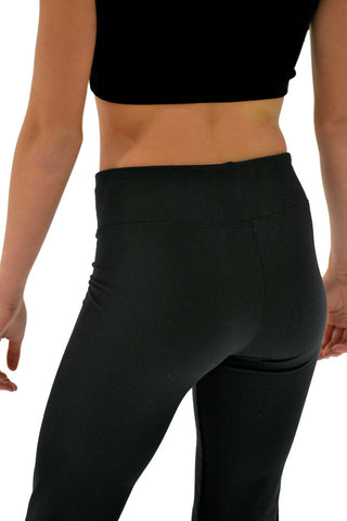 Chloe Noel P622F All Black 3" Waist Band Light Weight Fleece Figure Skating Pants