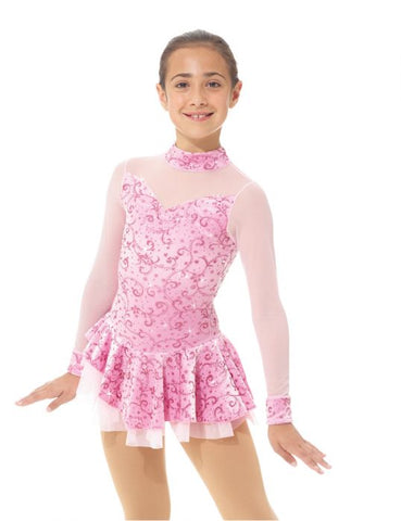 Mondor 2768 Ready to Ship Born to Skate Mock Neck Glitter Dress