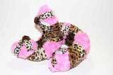 Cheetah Print with Bright Pink Fuzzy Fur. Accented with Cheetah Bows C10
