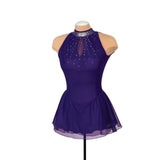 Solitaire Skatewear F22008P/R Mesh Keyhole Dress: Plain or with Crystals