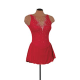 Solitaire Skatewear F22012R Fancy Cutwork Dress with Crystals