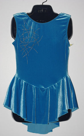 Motionwear 8115, Sleeveless Velour Dress with Rhinestone Appliqué