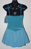 Six0 1050, Ready to Ship Turquoise Camisole Dress with Georgette Skirt