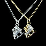 Crystal Ice Skate Necklace